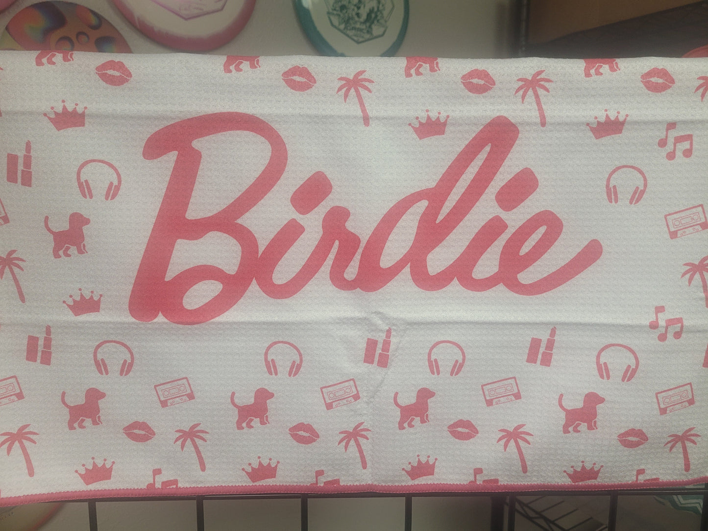 TOWEL/PINK BIRDIE/WAFFLE WEAVE