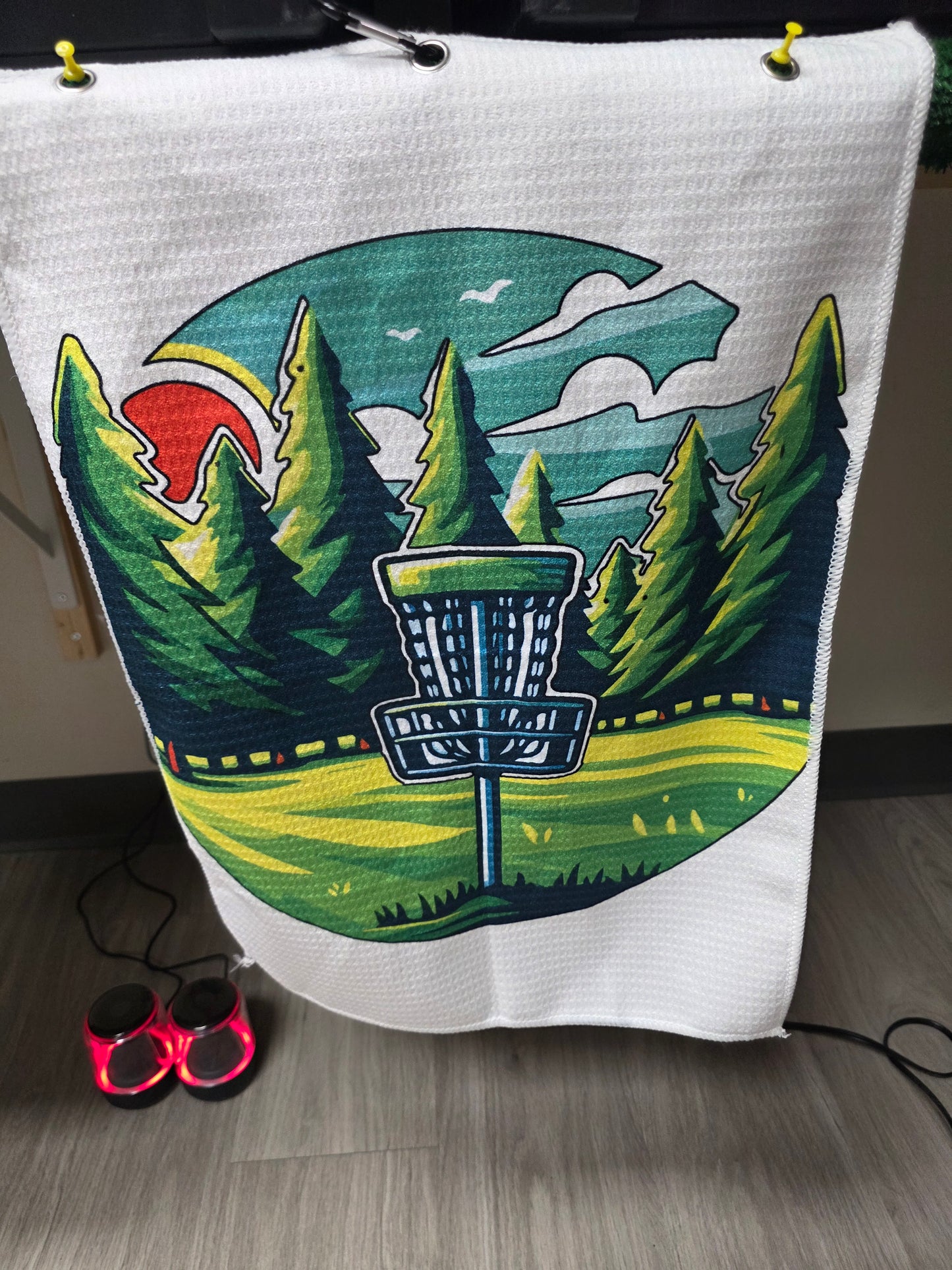 Towel/basket scenery/waffle weave